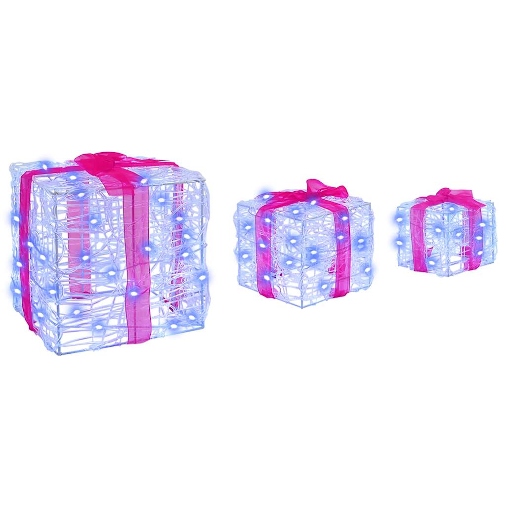 Ajándékdoboz 60 LED-del 3 pcs Kék 20 x 20 x 20 cm Akril