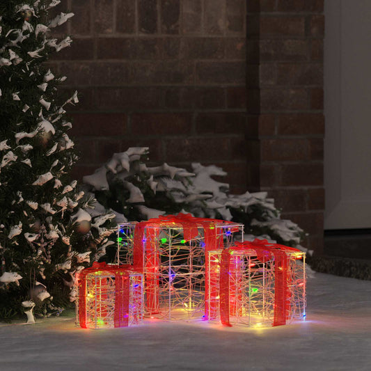 Ajándékdoboz 60 LED-del 3 pcs Sokszínű 20 x 20 x 20 cm Akril