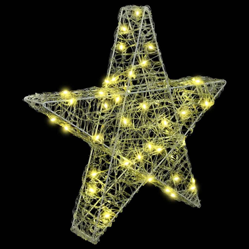 3D Csillag 50 LED-del Meleg fehér 55 x 53.5 x 10 cm Akril