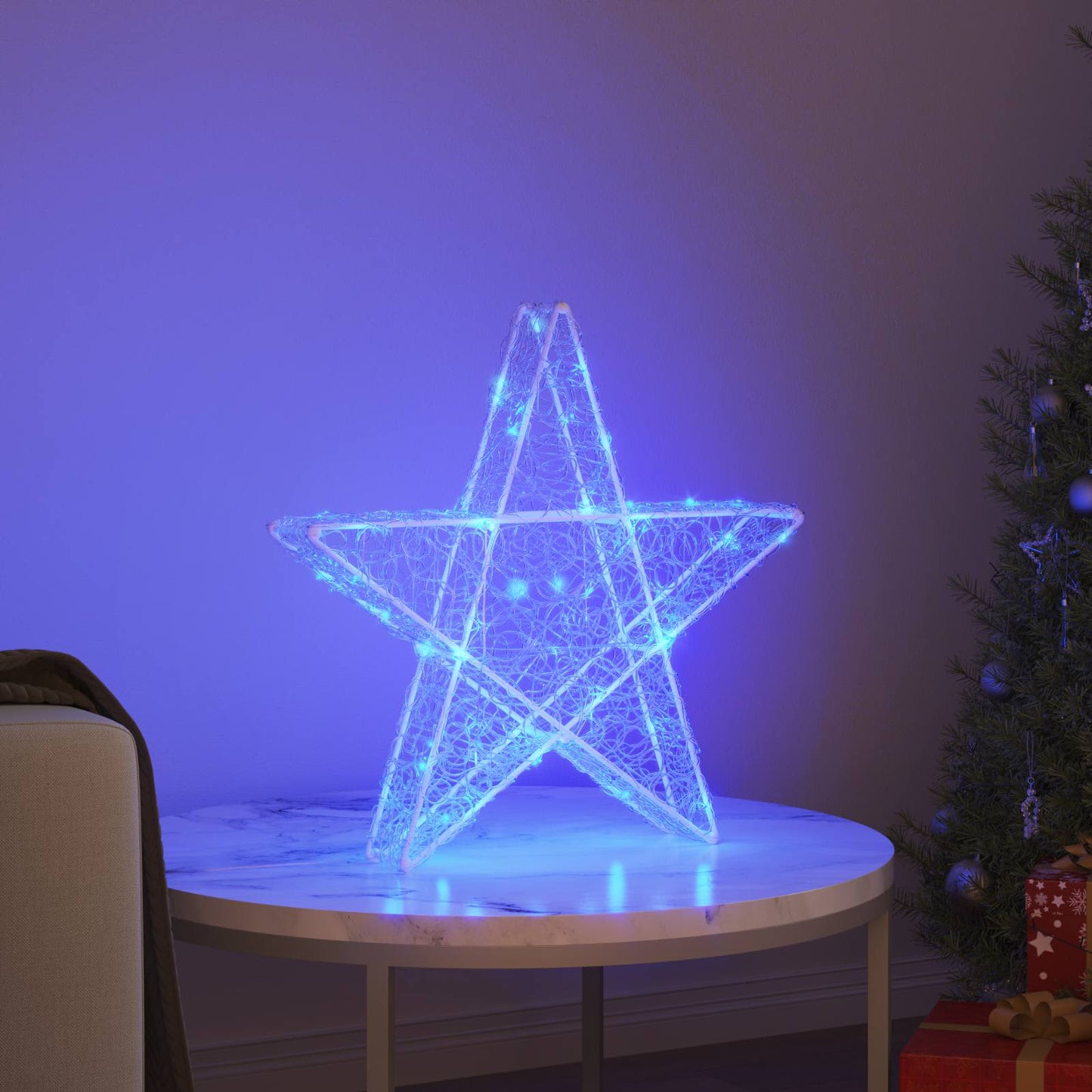 3D Csillag 50 LED-del Kék 55 x 53.5 x 10 cm Akril