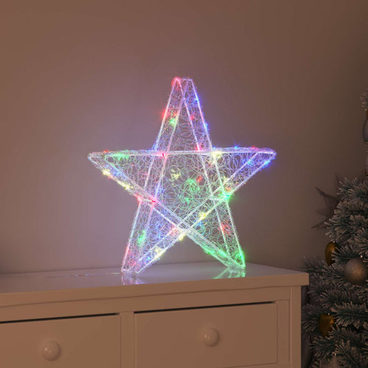 3D Csillag 50 LED-del Sokszínű 55 x 53.5 x 10 cm Akril