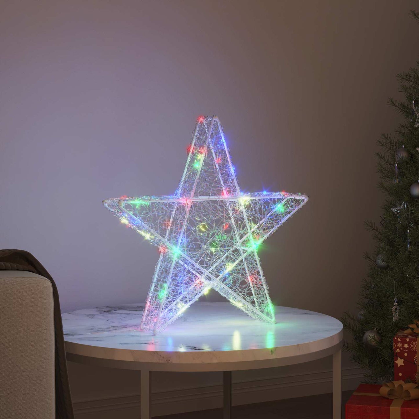 3D Csillag 50 LED-del Sokszínű 55 x 53.5 x 10 cm Akril