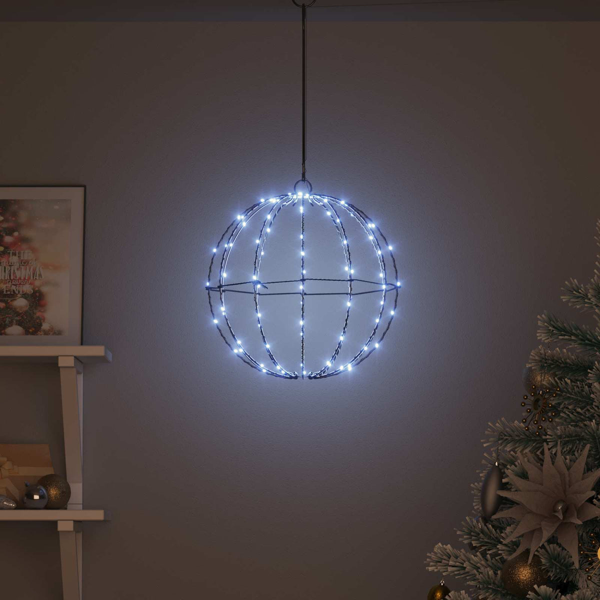 Labda Hideg feher 30 x 30 x 32 cm Fém 96 LED