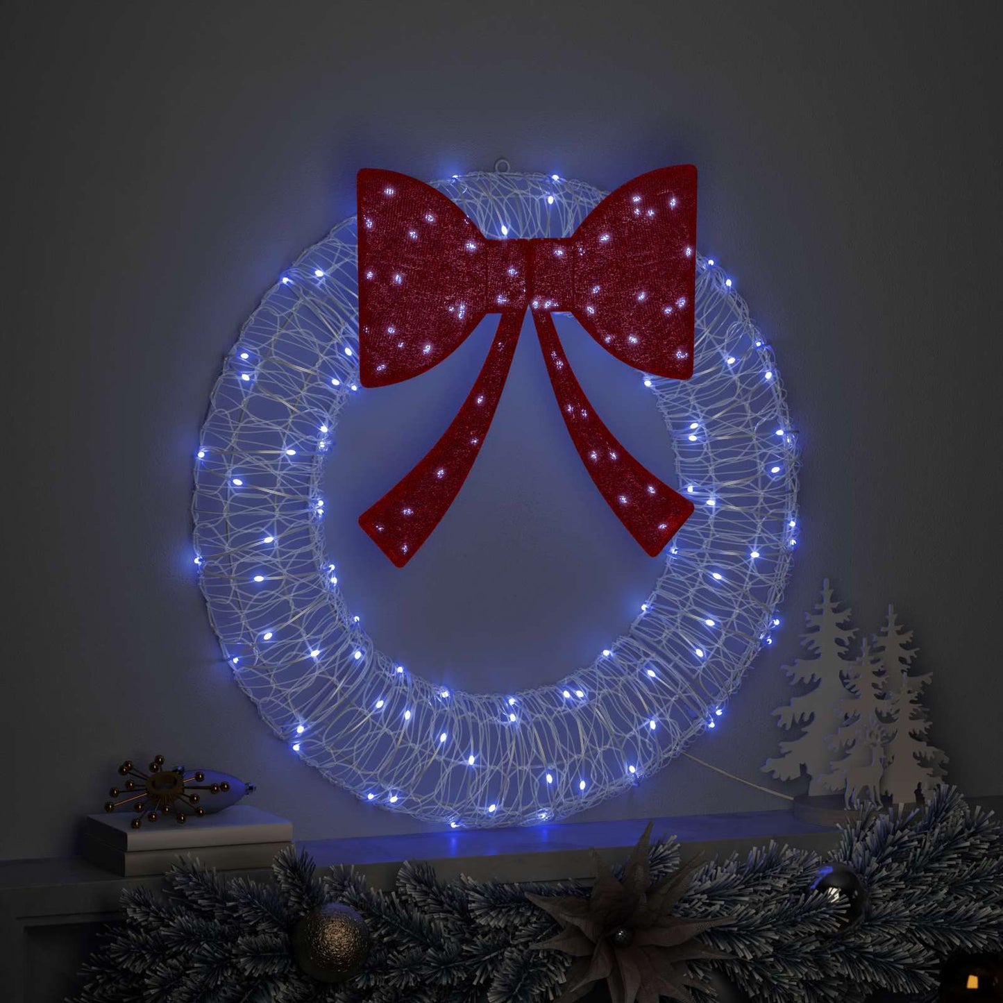 Koszorú 60 LED-del Kék 76 x 76 x 8,5 cm Akril