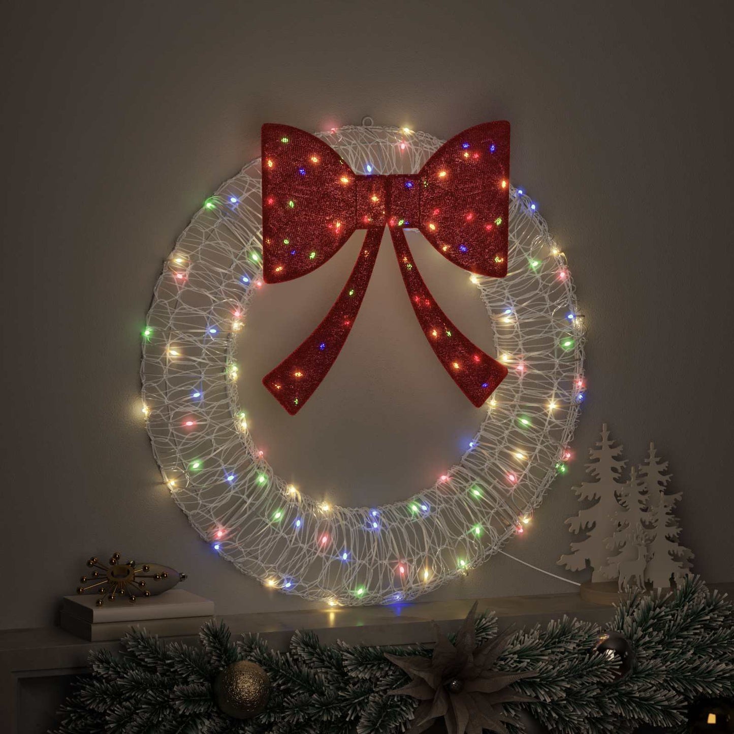 Koszorú 60 LED-del Sokszínű 76 x 76 x 8,5 cm Akril