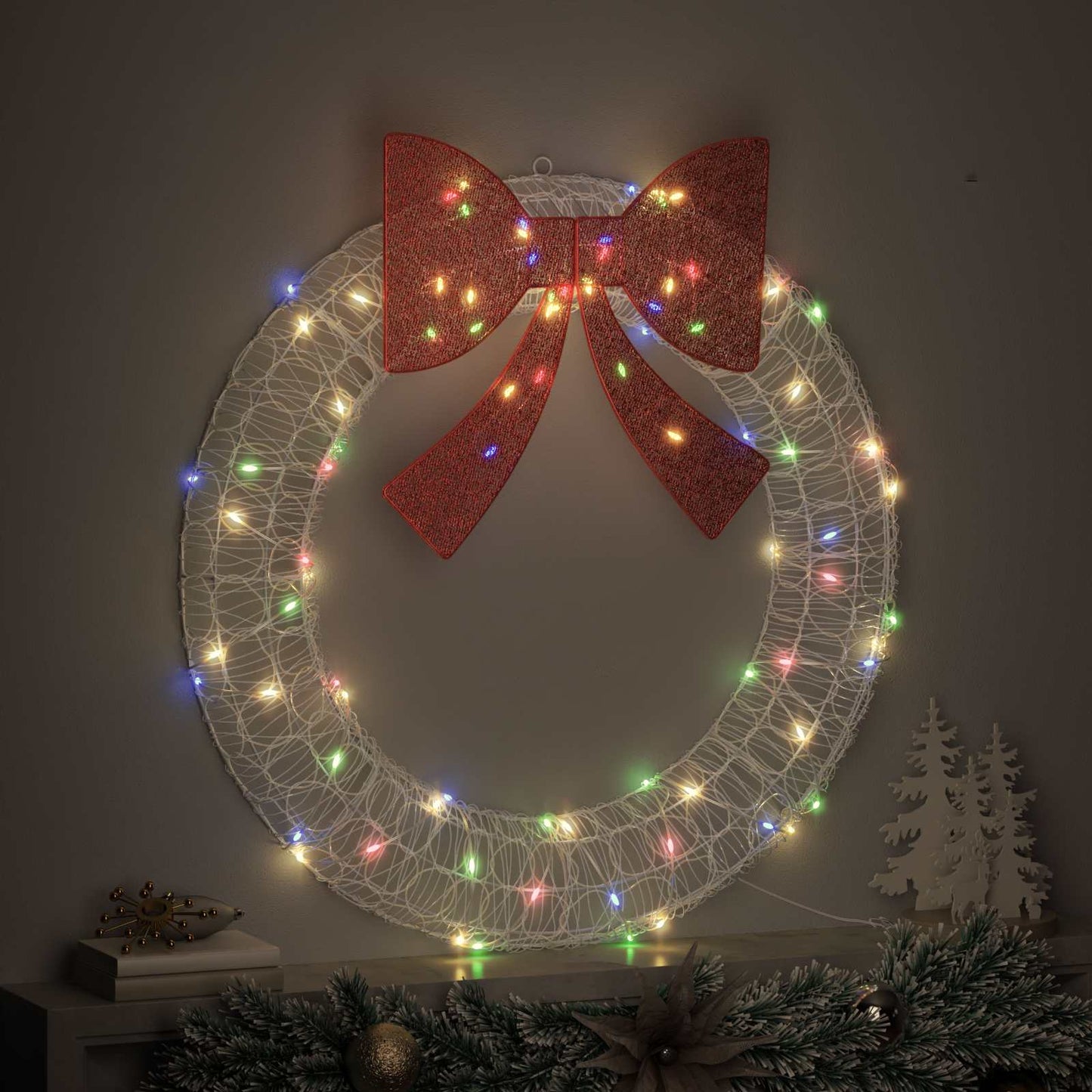 Koszorú 80 LED-del Sokszínű 92 x 92 x 9,5 cm Akril