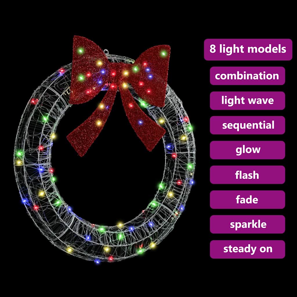 Koszorú 80 LED-del Sokszínű 92 x 92 x 9,5 cm Akril
