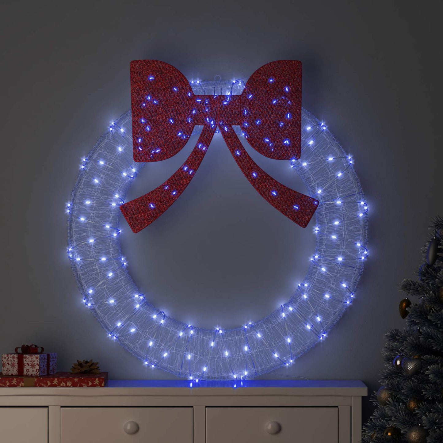 Koszorú 150 LED-del Kék 120 cm Akril