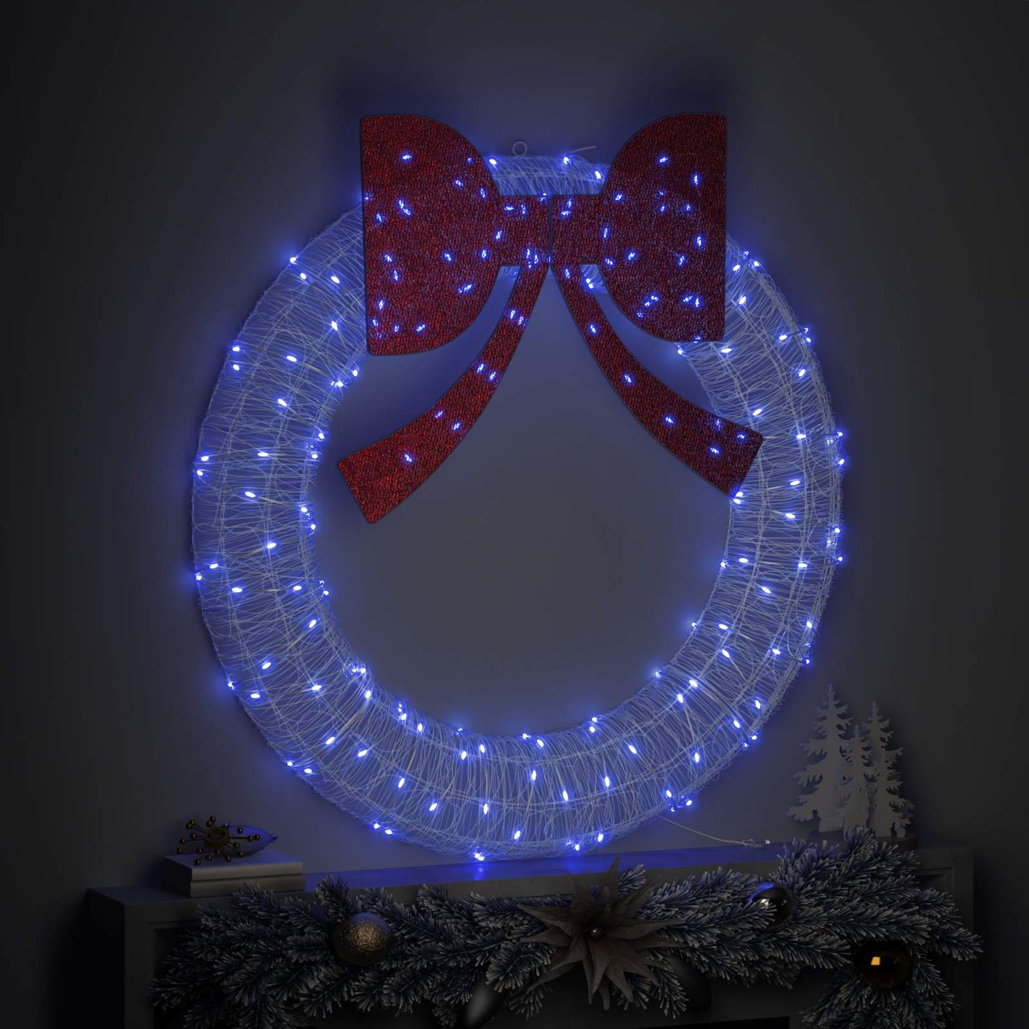 Koszorú 150 LED-del Kék 120 cm Akril