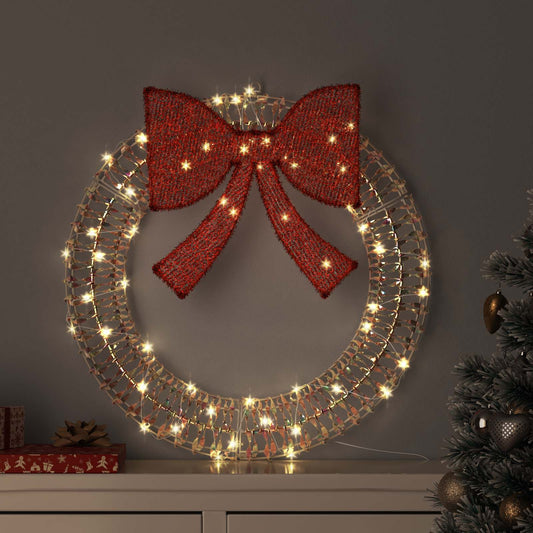 Koszorú 60 LED-del Meleg fehér 76 x 76 x 8 cm PET