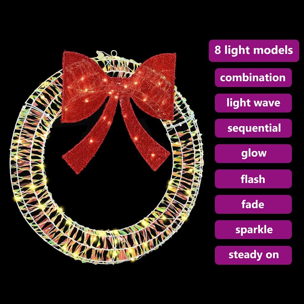 Koszorú 60 LED Meleg fehér 76 x 76 x 8 cm PET