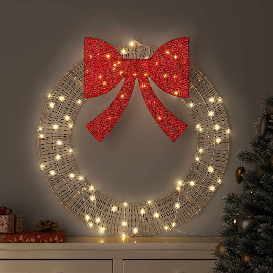 Koszorú 60 LED-del Meleg fehér 76 x 76 x 8 cm PET