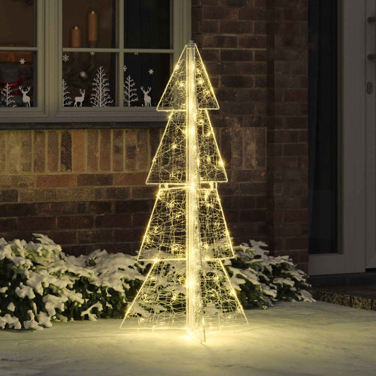 Karácsonyfa 100 LED-del Meleg fehér 120 cm Akril