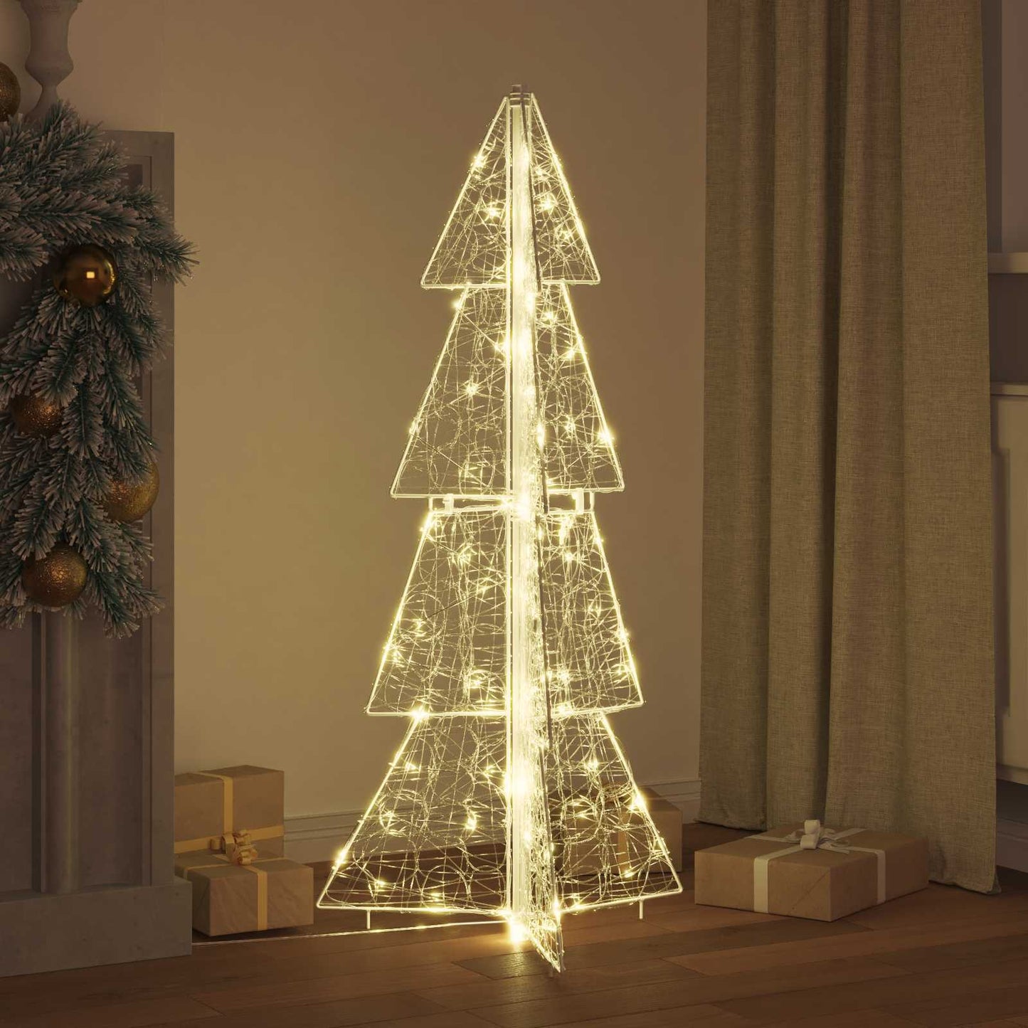 Karácsonyfa 100 LED-del Meleg fehér 120 cm Akril