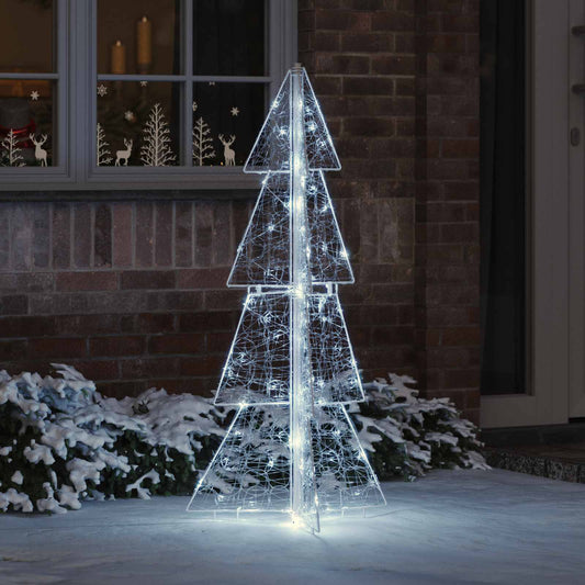 Karácsonyfa 100 LED-del Hideg Fehér 120 cm Akril