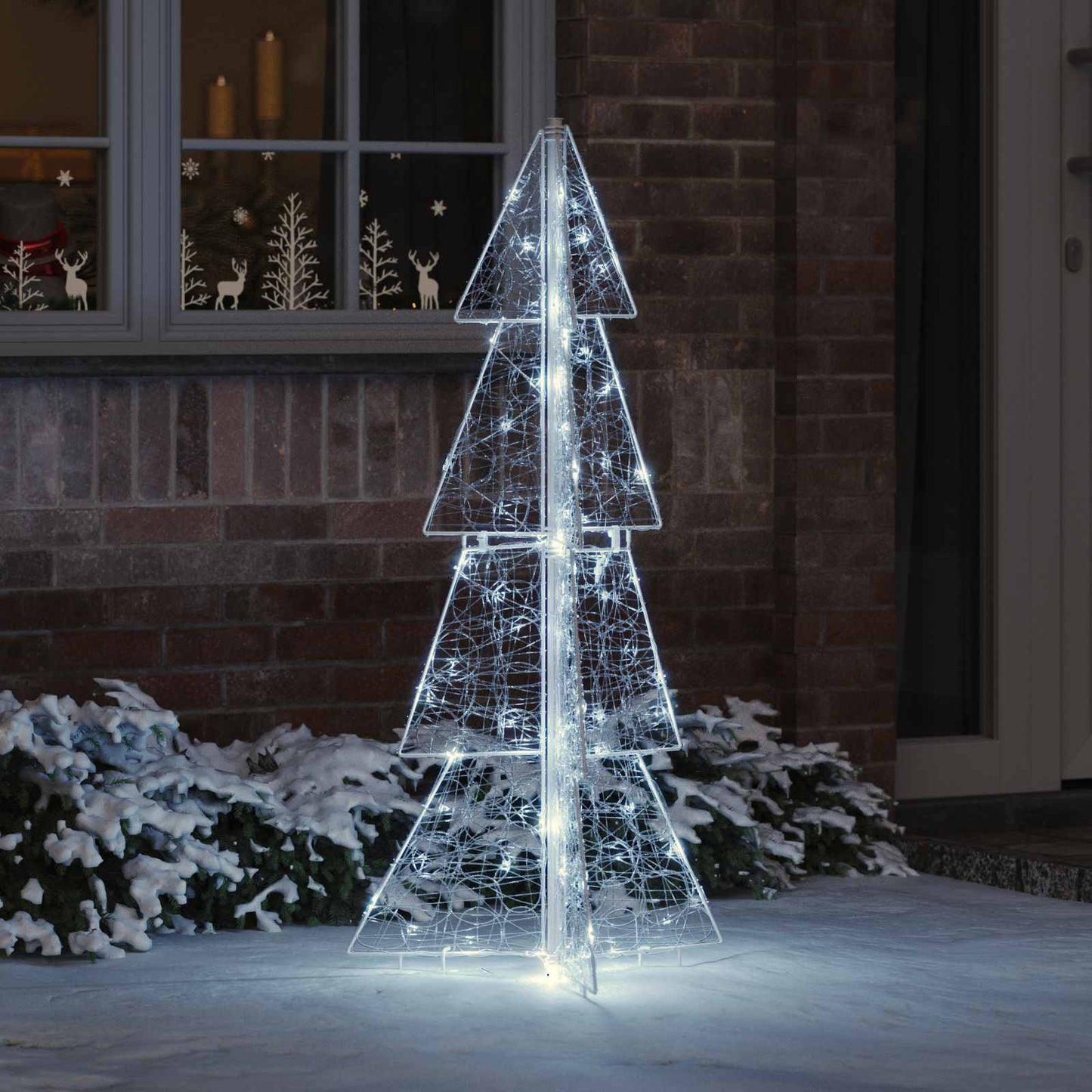 Karácsonyfa 100 LED-del Hideg Fehér 120 cm Akril