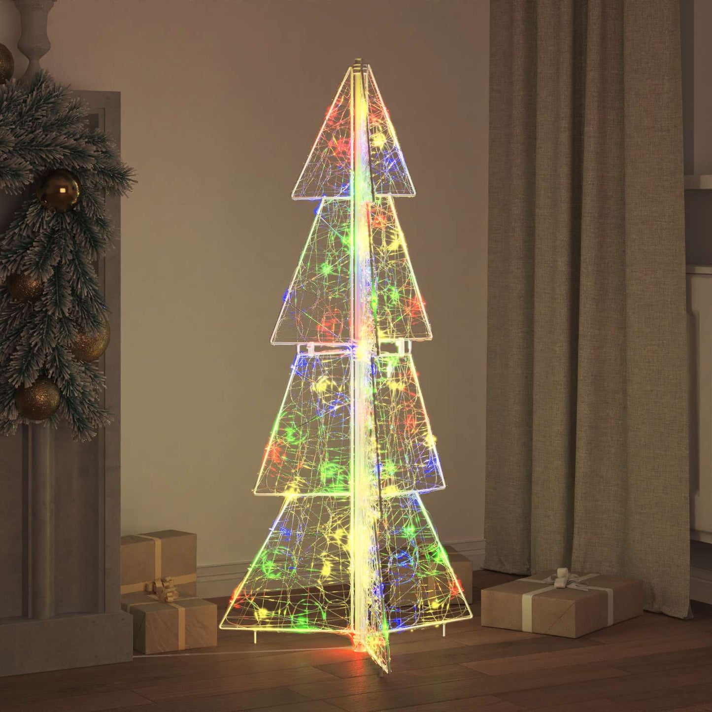 Karácsonyfa 100 LED-del Sokszínű 120 cm Akril