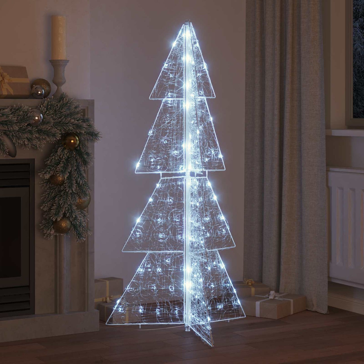 Karácsonyfa 160 LED-del Hideg Fehér 150 cm Akril