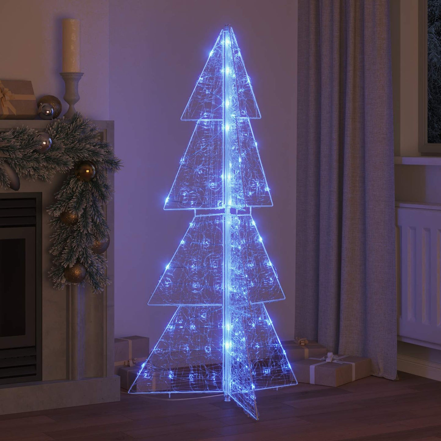 Karácsonyfa 160 LED-del Kék 150 cm Akril