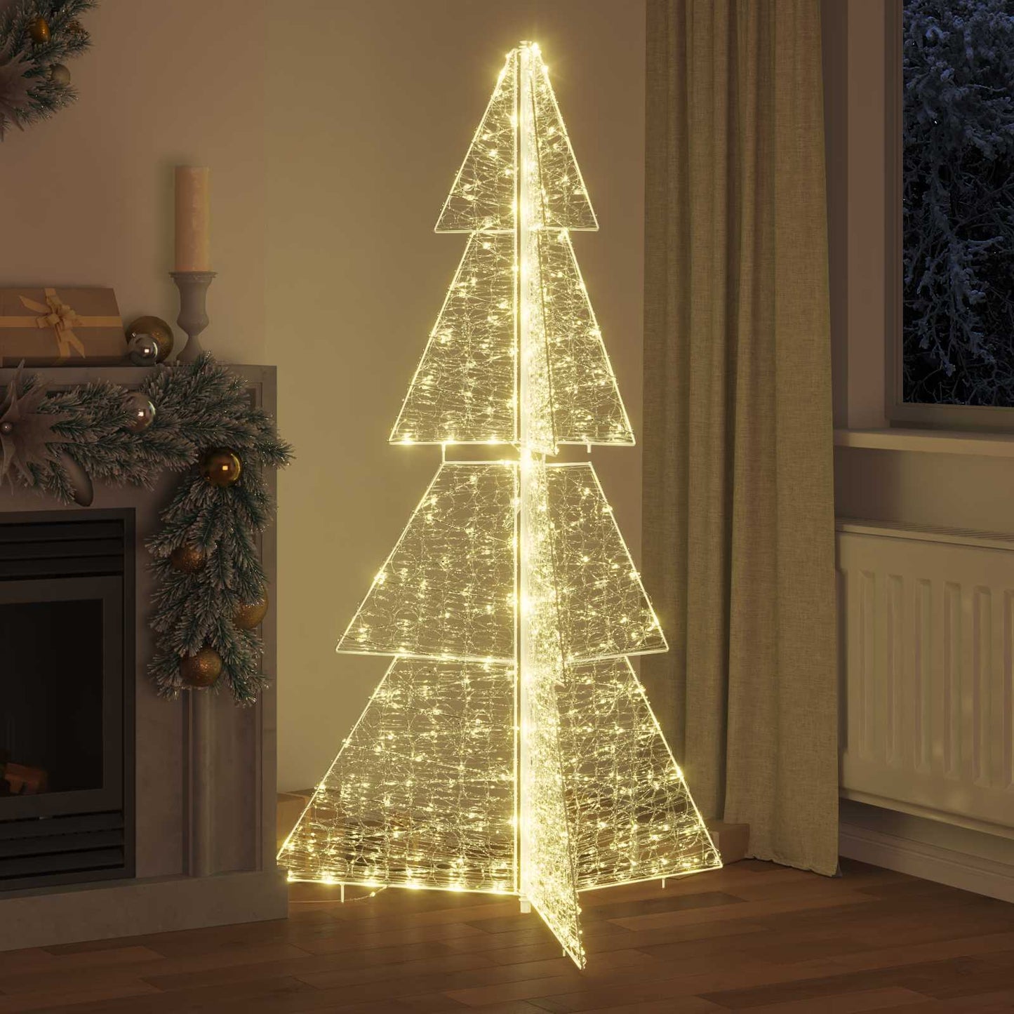 Karácsonyfa 240 LED-del Meleg fehér 180 cm Akril
