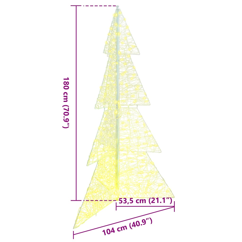 Karácsonyfa 240 LED-del Meleg fehér 180 cm Akril