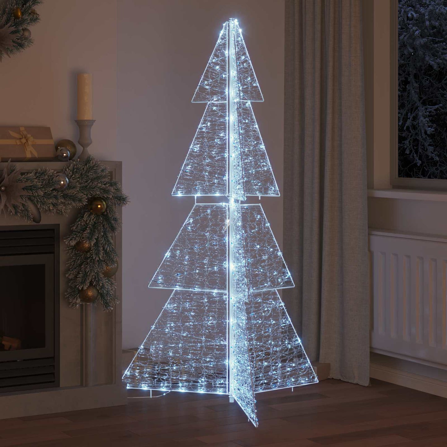 Karácsonyfa 240 LED-del Hideg feher 180 cm Akril