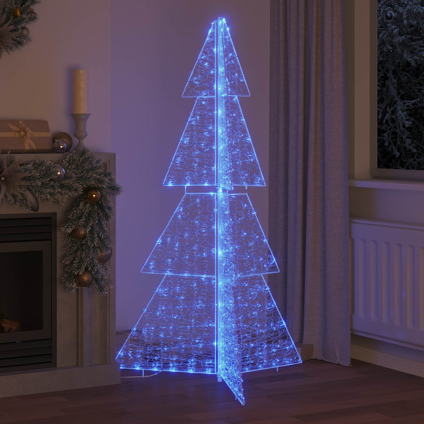 Karácsonyfa 240 LED-del Kék 180 cm Akril