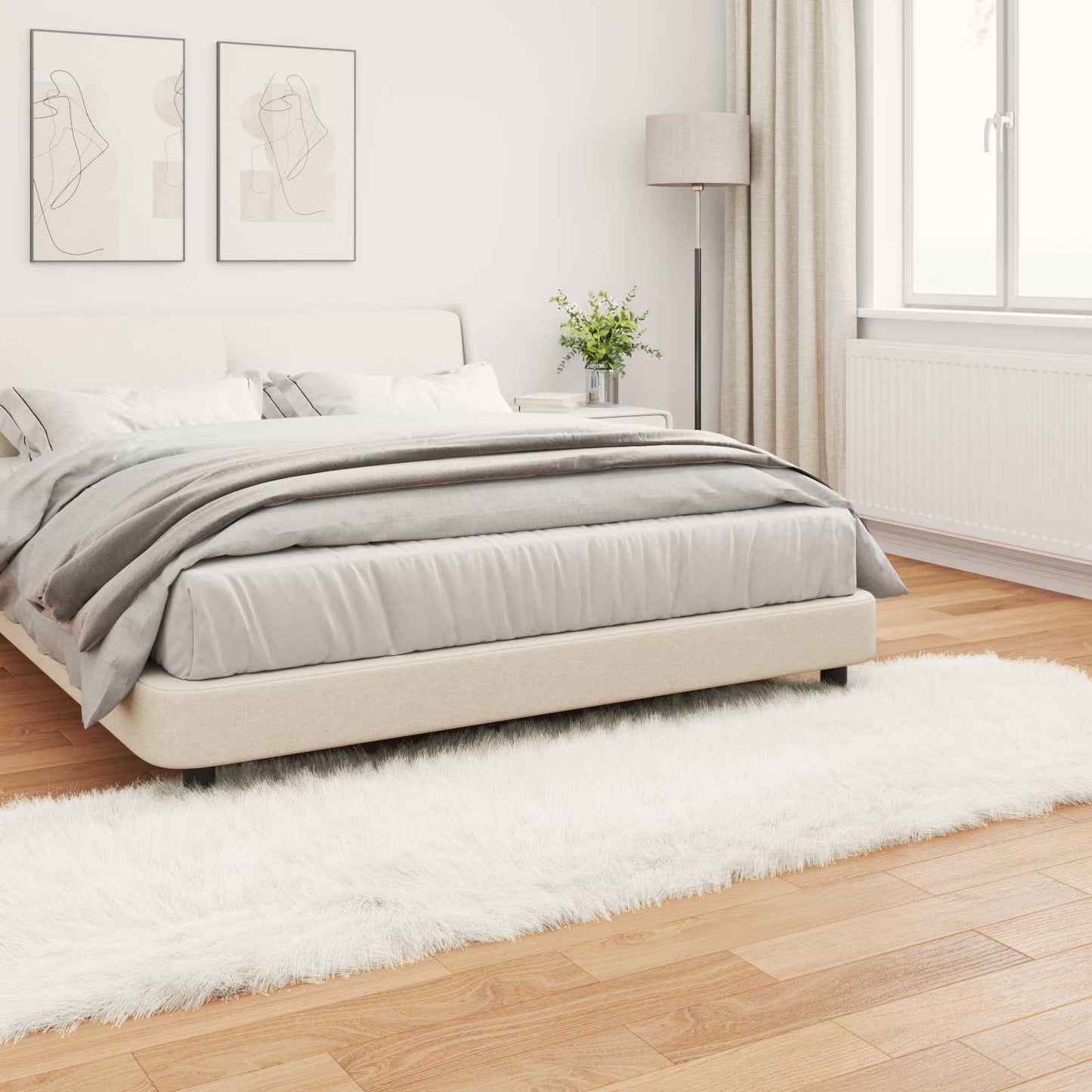 Műbáránybőr szőnyeg TAFALLA Fehér 80 x 250 cm Poliészter