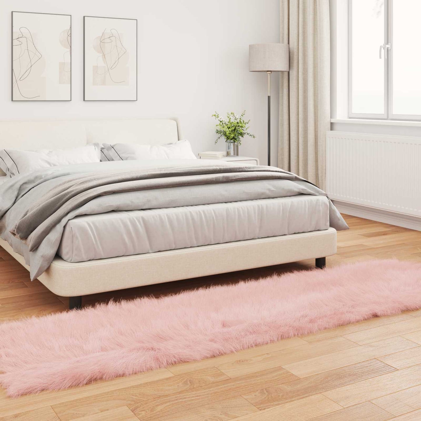 Műbáránybőr szőnyeg TAFALLA Rózsaszín 80 x 250 cm Poliészter