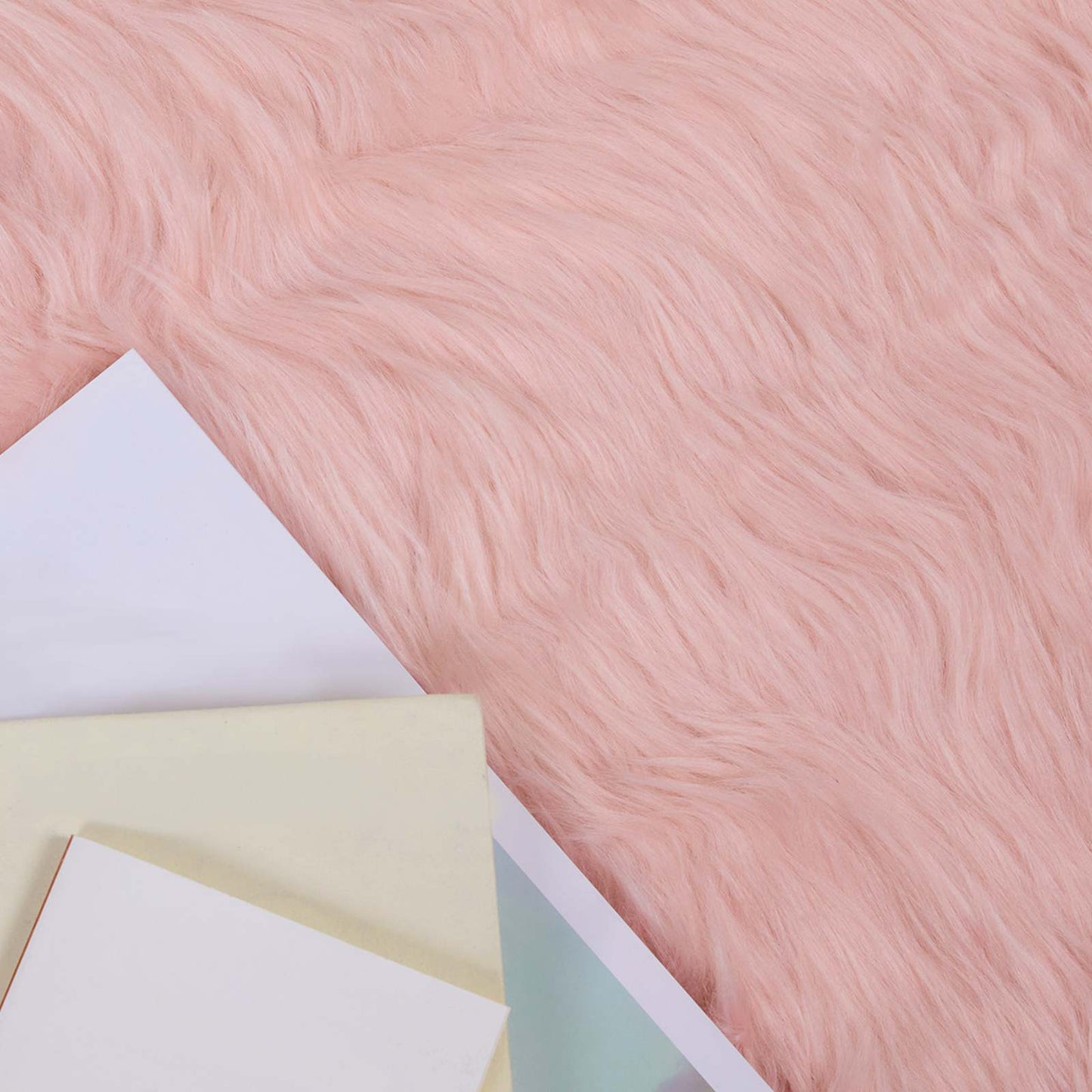 Műbáránybőr szőnyeg TAFALLA Rózsaszín 200 x 200 cm Poliészter