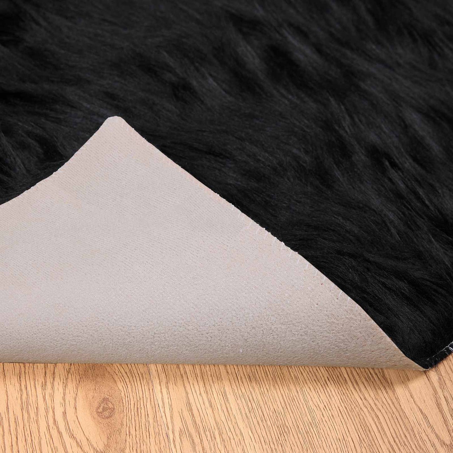 Műbáránybőr szőnyeg TAFALLA Fekete 60 x 110 cm Poliészter