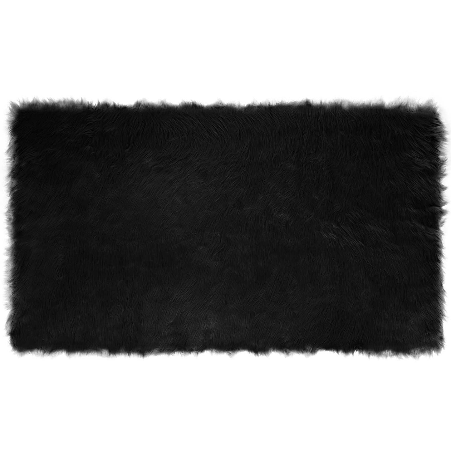Műbáránybőr szőnyeg TAFALLA Fekete 100 x 200 cm Poliészter