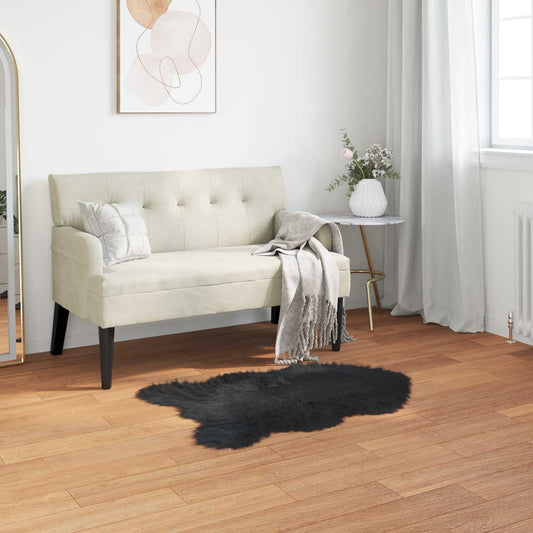 Műbáránybőr szőnyeg TAFALLA Fekete 60 x 90 cm Poliészter