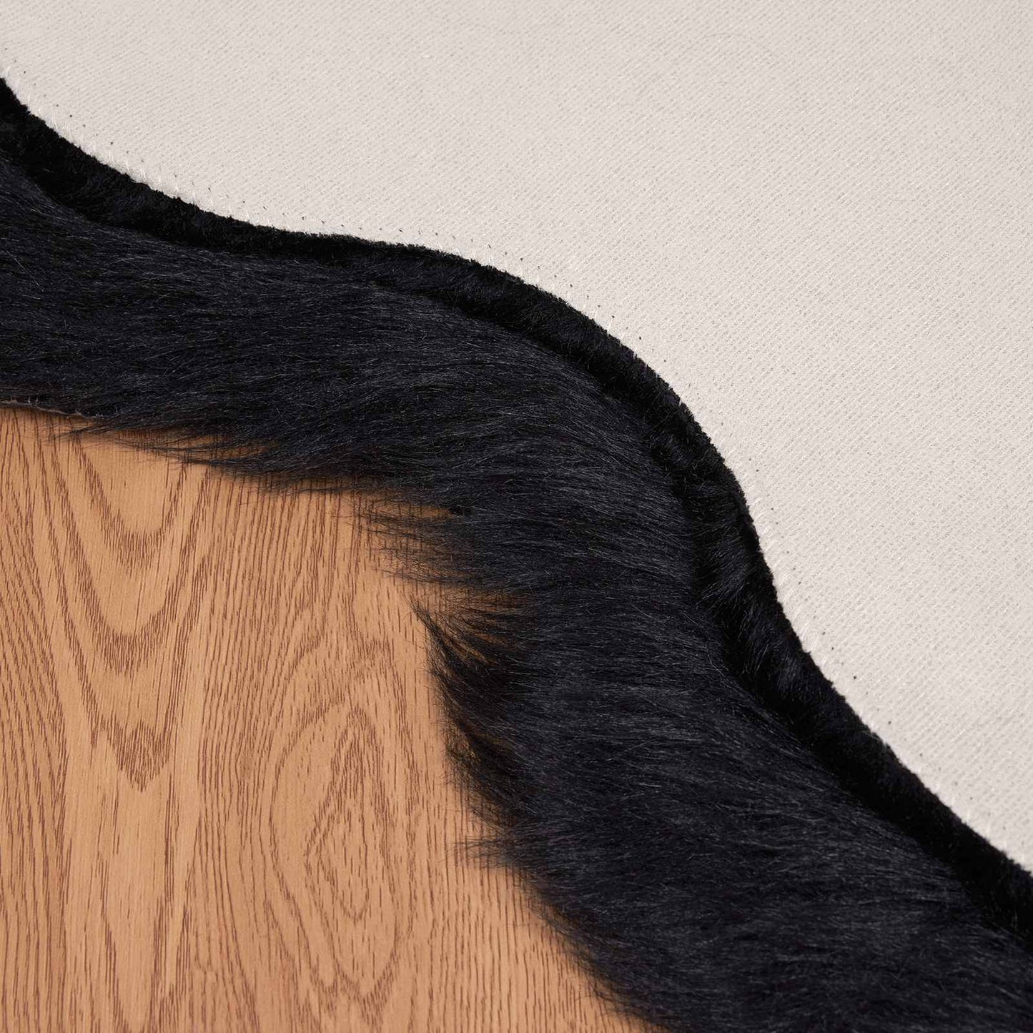 Műbáránybőr szőnyeg TAFALLA Fekete 80 x 120 cm Poliészter