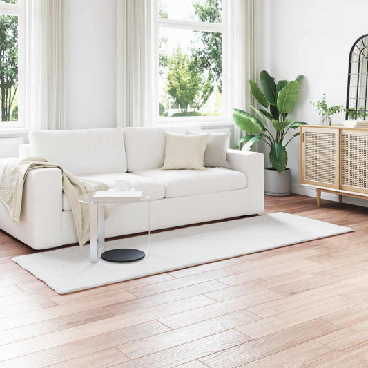 Csúszásgátlós műnyúl szőnyeg OLITE Fehér 80 x 250 cm Poliészter
