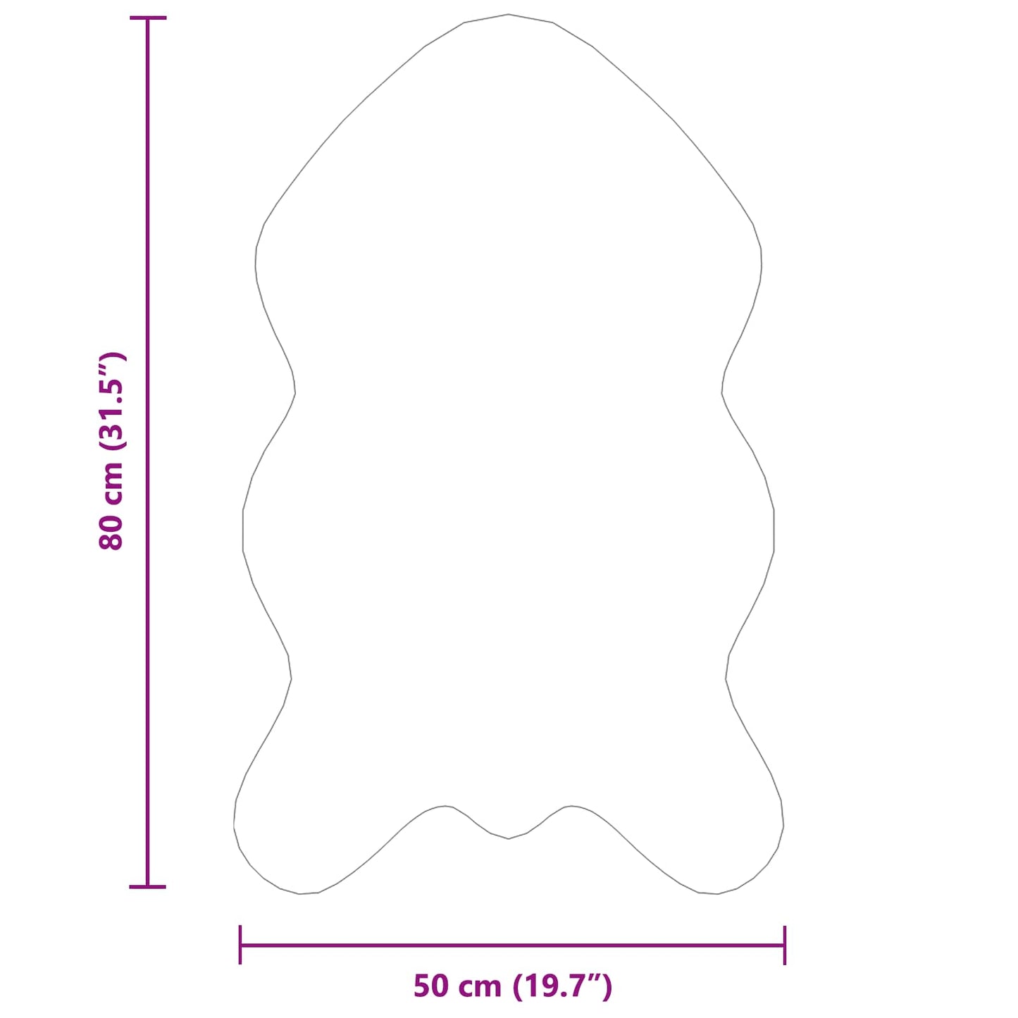 Csúszásgátlós műnyúl szőnyeg OLITE Fehér 50 x 80 cm Poliészter