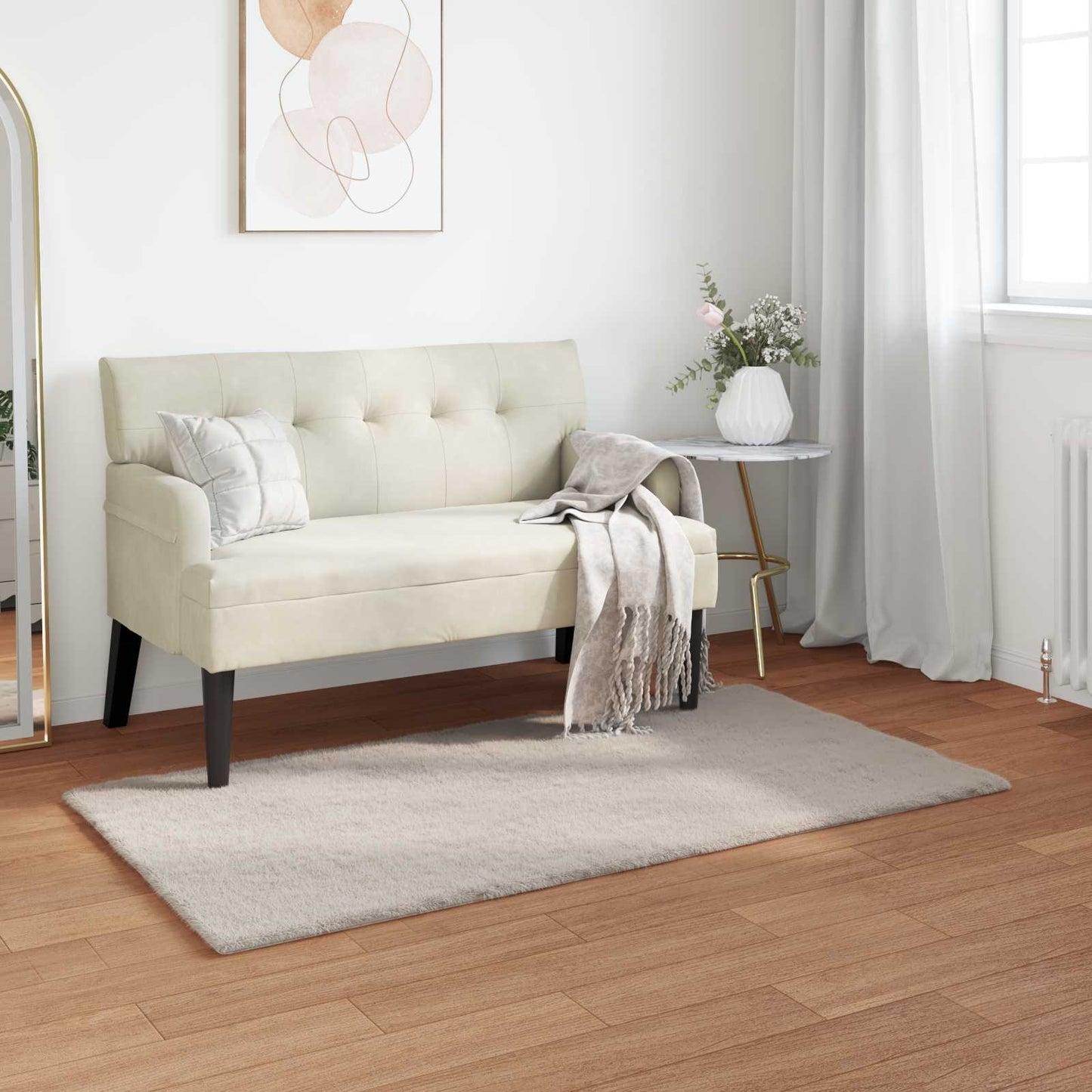 Csúszásgátlós műnyúl szőnyeg OLITE Bézs 80 x 150 cm Poliészter