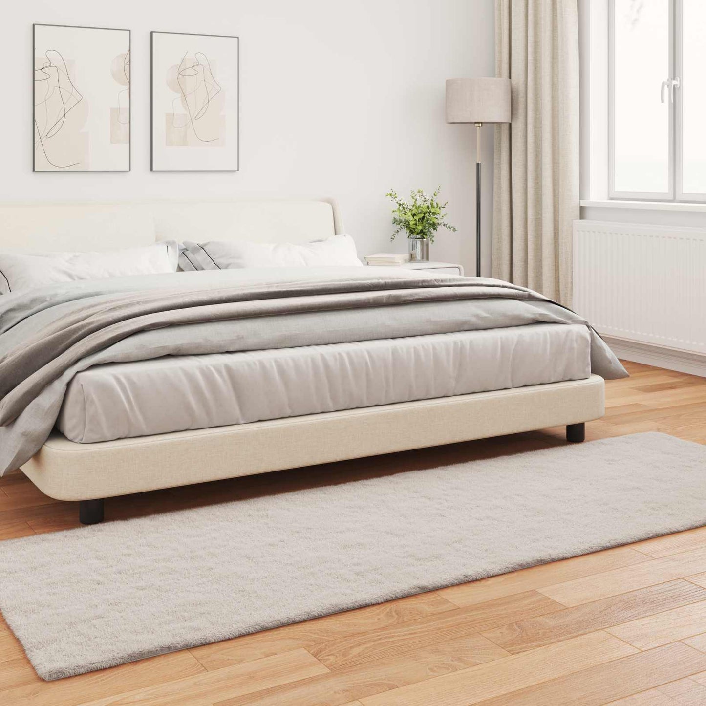Csúszásgátlós műnyúl szőnyeg OLITE Bézs 80 x 250 cm Poliészter