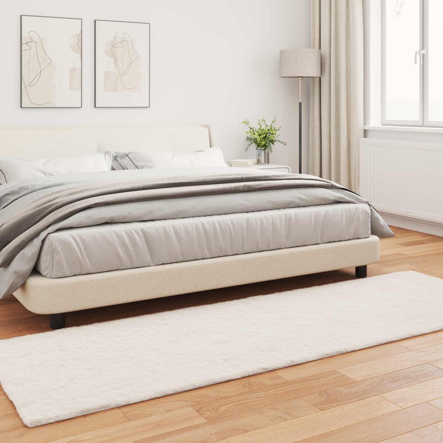 Csúszásgátlós műnyúl szőnyeg OLITE Krémszínű 80 x 250 cm