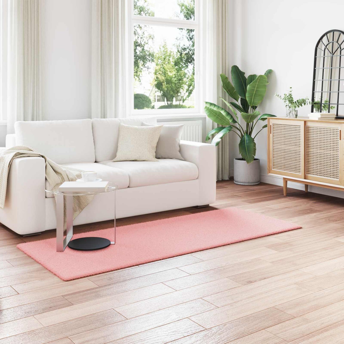 Csúszásgátlós műnyúl szőnyeg OLITE Rózsaszín 80 x 200 cm
