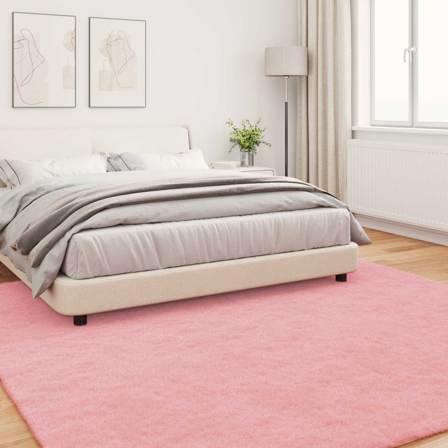 Csúszásgátlós műnyúl szőnyeg OLITE Rózsaszín 200 x 200 cm