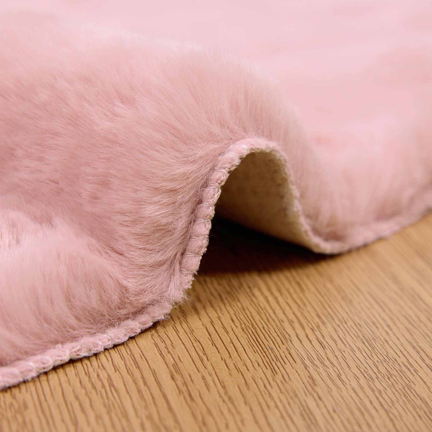 Csúszásgátlós műnyúl szőnyeg OLITE Rózsaszín Ø 80 cm Poliészter