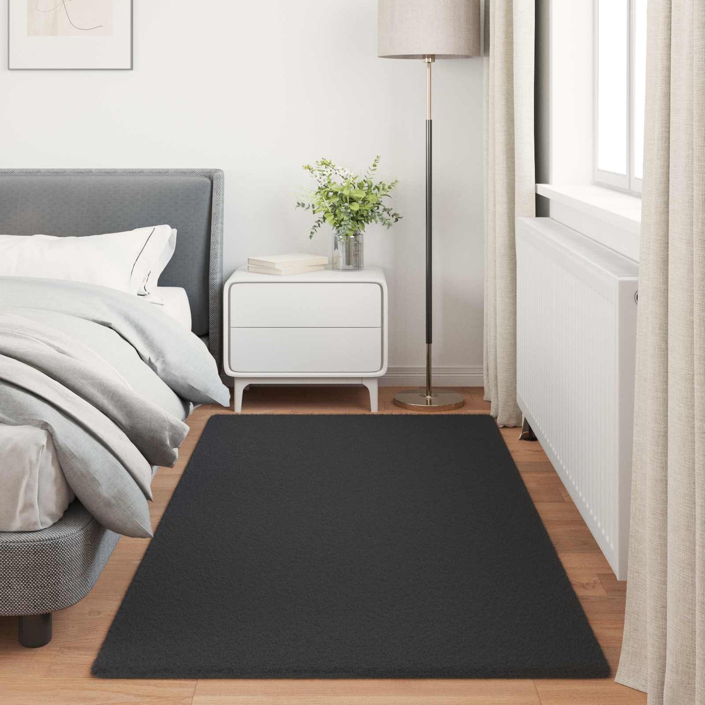 Csúszásgátlós műnyúl szőnyeg OLITE Fekete 80 x 200 cm