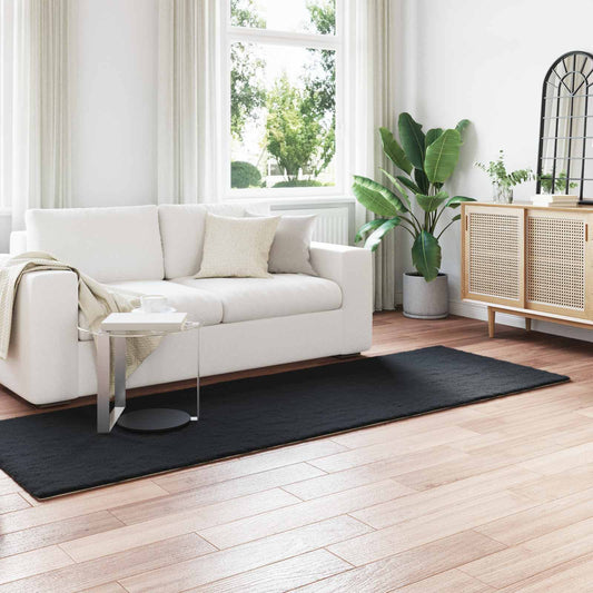 Csúszásgátlós műnyúl szőnyeg OLITE Fekete 80 x 250 cm