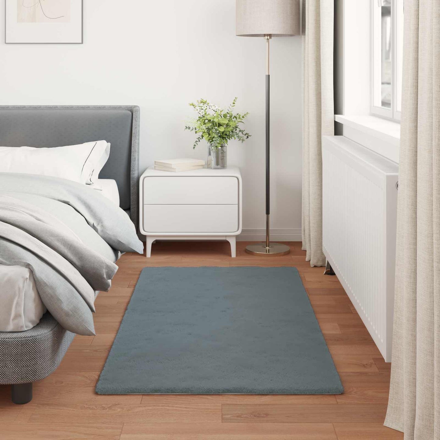 Csúszásgátlós műnyúl szőnyeg OLITE Antracitszürke 60 x 110 cm