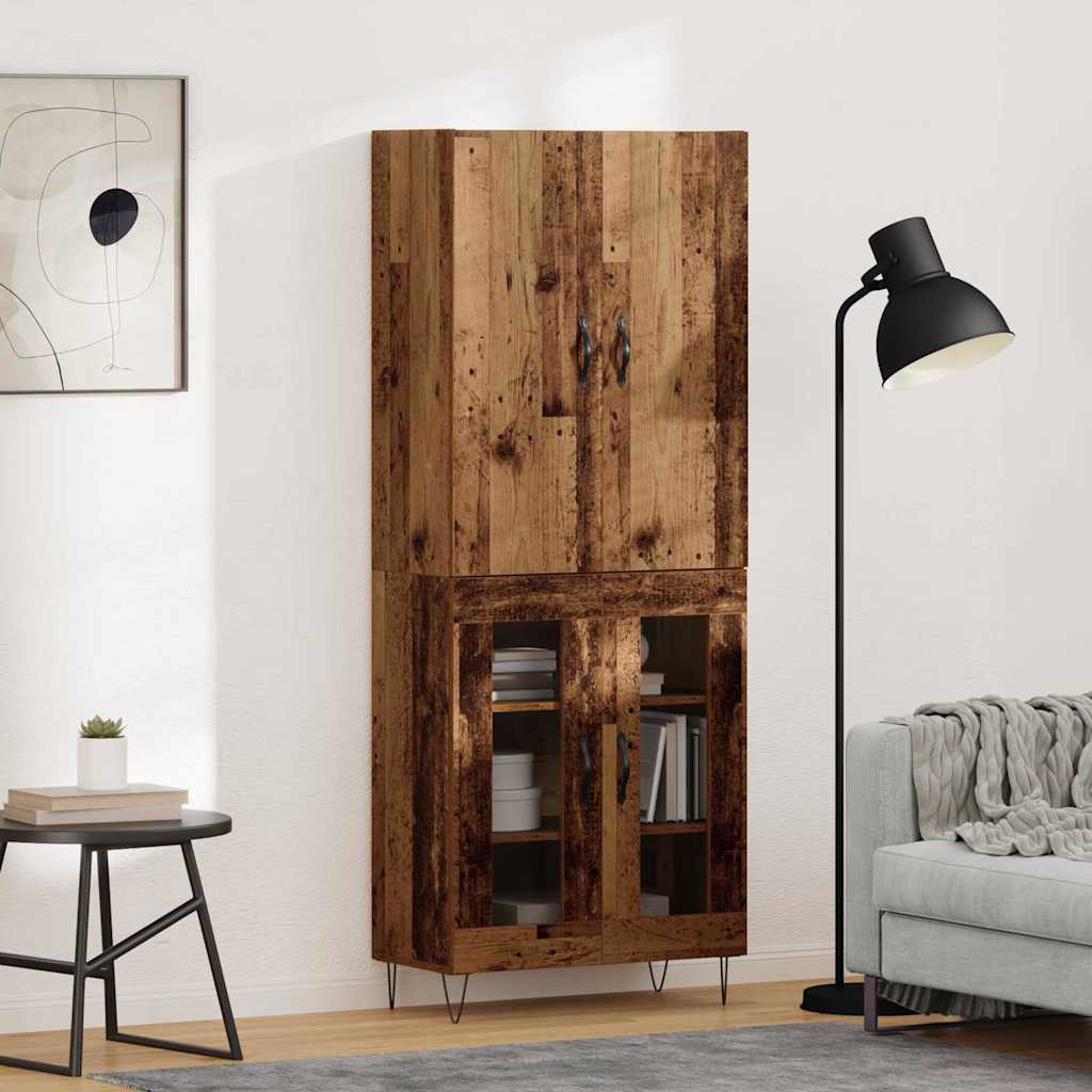 Magasfiú 2 pcs Öreg fa 69,5 x 34 x 180 cm Szerelt Fa