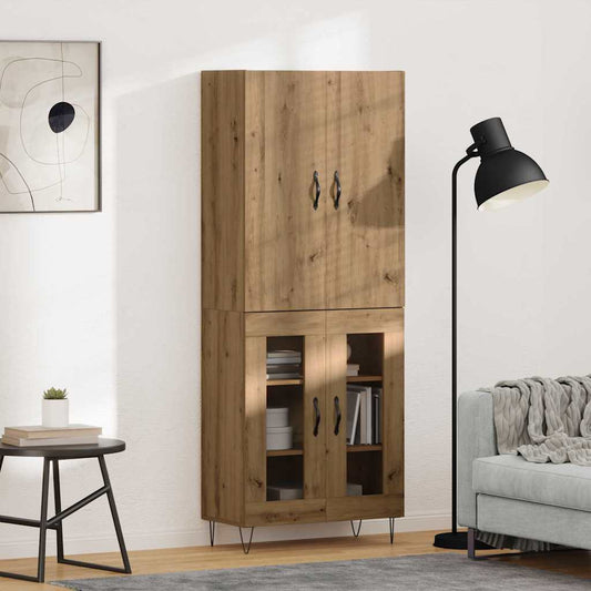 Magasfiú 2 pcs Artisan tölgy RÉtegelt fa és üveg