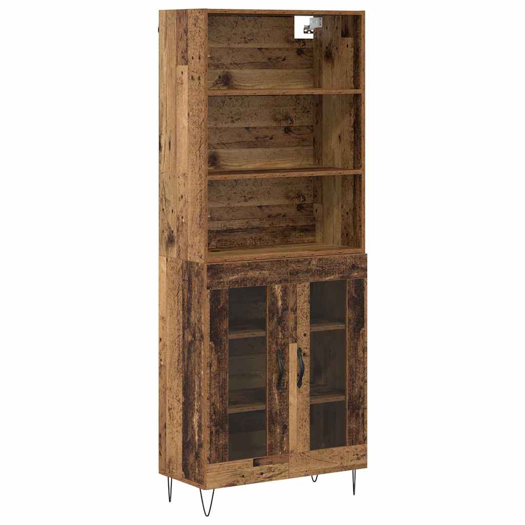 Magasfiú 2 pcs Öreg fa 69,5 x 34 x 180 cm Szerelt fa és Üveg