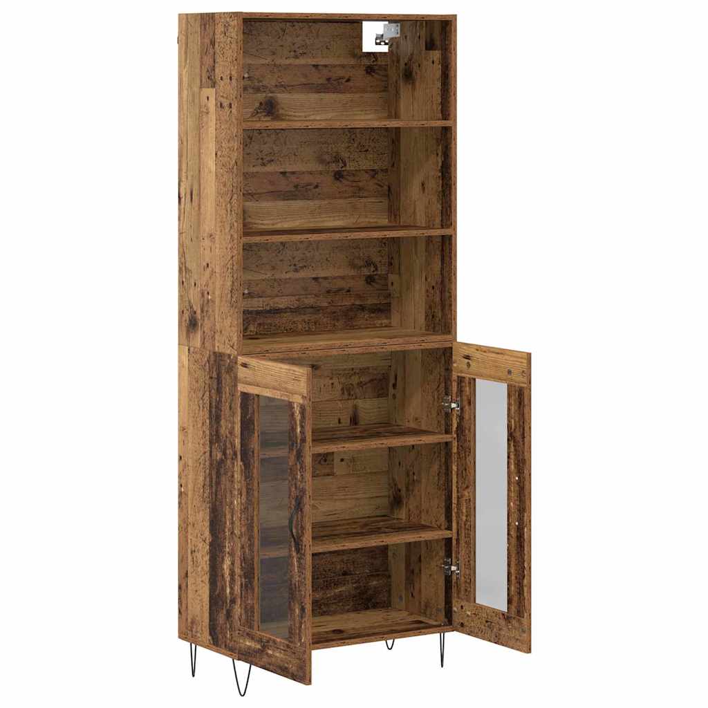 Magasfiú 2 pcs Öreg fa 69,5 x 34 x 180 cm Szerelt fa és Üveg