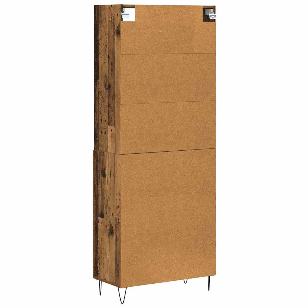 Magasfiú 2 pcs Öreg fa 69,5 x 34 x 180 cm Szerelt fa és Üveg